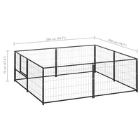 Dog Kennel Black 4 m² Steel Kings Warehouse 
