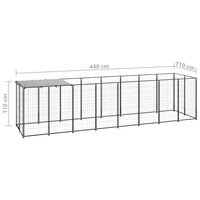 Dog Kennel Black 4.84 m² Steel Kings Warehouse 