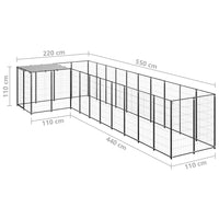 Dog Kennel Black 7.26 m² Steel Kings Warehouse 