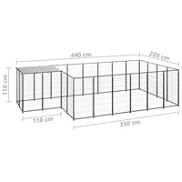 Dog Kennel Black 8.47 m² Steel Kings Warehouse 