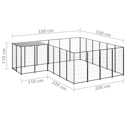 Dog Kennel Black 8.47 m² Steel Kings Warehouse 