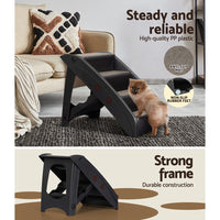 Dog Ramp Steps For Bed Sofa Car Pet Stairs Ladder Portable Foldable Black Pet Care Kings Warehouse 