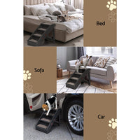 Dog Ramp Steps For Bed Sofa Car Pet Stairs Ladder Portable Foldable Black Pet Care Kings Warehouse 