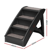 Dog Ramp Steps For Bed Sofa Car Pet Stairs Ladder Portable Foldable Black Pet Care Kings Warehouse 