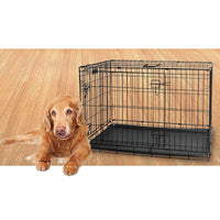 Dog Wire Crate Large - Portable Collapsible Travel Kennel - Pet Puppy Cage cat supplies Kings Warehouse 