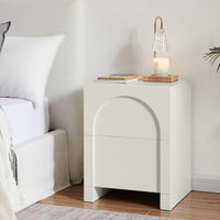 Dome White Bedside Table Furniture Kings Warehouse 