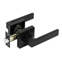 Door Handle Set Lever Passage Function Square Black Home & Garden Kings Warehouse 