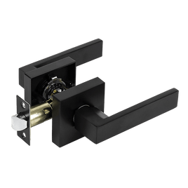 Door Handle Set Lever Passage Function Square Black Home & Garden Kings Warehouse 