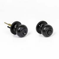 Door Handle Set Privacy Function Round Black Home & Garden Kings Warehouse 