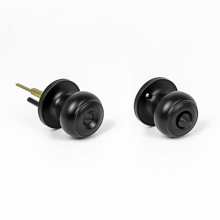 Door Handle Set Privacy Function Round Black Home & Garden Kings Warehouse 
