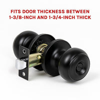 Door Handle Set Privacy Function Round Black Home & Garden Kings Warehouse 