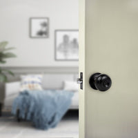 Door Handle Set Privacy Function Round Black Kings Warehouse 