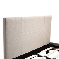 Double Linen Fabric Bed Frame Beige Furniture Kings Warehouse 