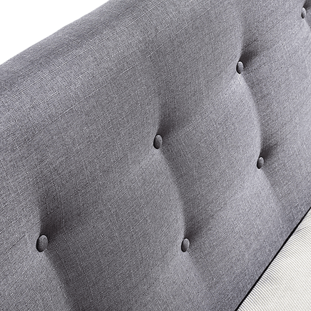 Double Linen Fabric Deluxe Bed Frame Grey Furniture Kings Warehouse 