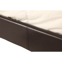 Double PU Leather Bed Frame Brown Furniture Kings Warehouse 