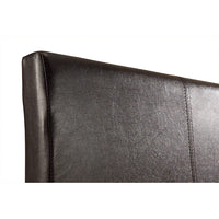 Double PU Leather Bed Frame Brown Furniture Kings Warehouse 