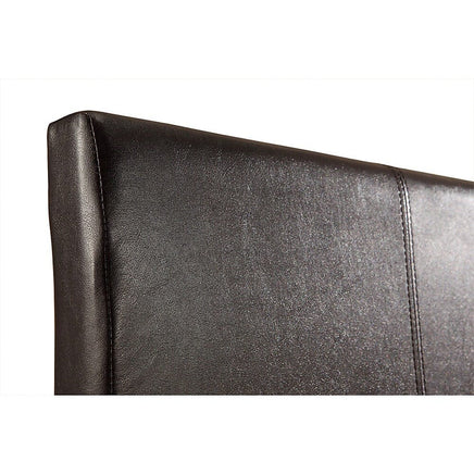 Double PU Leather Bed Frame Brown Furniture Kings Warehouse 