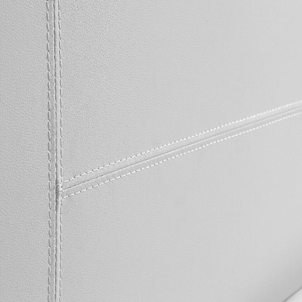 Double PU Leather Bed Frame White Furniture Kings Warehouse 