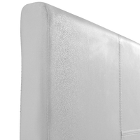 Double PU Leather Bed Frame White Furniture Kings Warehouse 