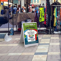 Double Side Sidewalk A-frame Sign Sandwich Board holds Graphic Plastic Panels Home & Garden Kings Warehouse 