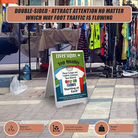 Double Side Sidewalk A-frame Sign Sandwich Board holds Graphic Plastic Panels Home & Garden Kings Warehouse 