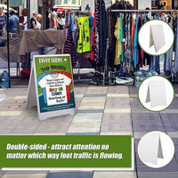 Double Side Sidewalk A-frame Sign Sandwich Board holds Graphic Plastic Panels Home & Garden KingsWarehouse 