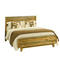 Double Size Wooden Bed Frame in Solid Wood Antique Design Light Brown Furniture Kings Warehouse 