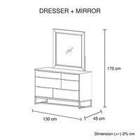 Dresser with 6 Storage Drawers in Solid Acacia & Veneer With Mirror Furniture Kings Warehouse 