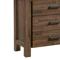 Dresser with 6 Storage Drawers in Solid Acacia & Veneer With Mirror in Chocolate Colour Furniture Kings Warehouse 