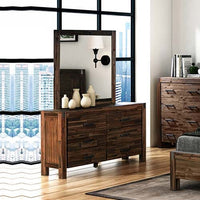 Dresser with 6 Storage Drawers in Solid Acacia & Veneer With Mirror in Chocolate Colour Furniture Kings Warehouse 