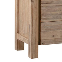 Dresser with 6 Storage Drawers in Solid Acacia & Veneer With Mirror in Oak Colour Furniture Kings Warehouse 