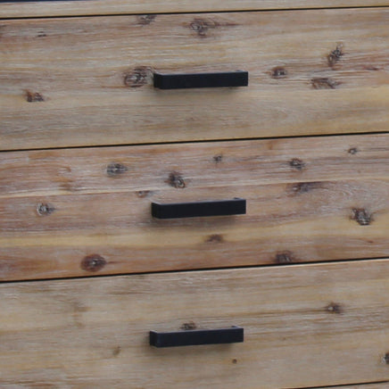 Dresser with 6 Storage Drawers in Solid Acacia With Mirror in Silver Brush Colour Health & Beauty Kings Warehouse 