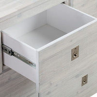 Dresser with 7 Storage Drawers in Solid Acacia & Veneer With Mirror in Could White Ash Colour Furniture Kings Warehouse 