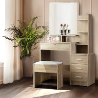 Dressing Table Stool Set 4 Drawers Oak Furniture Kings Warehouse 