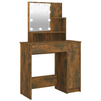Dressing Table with LED Smoked Oak 86.5x35x136 cm bedroom furniture Kings Warehouse 