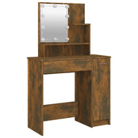 Dressing Table with LED Smoked Oak 86.5x35x136 cm bedroom furniture Kings Warehouse 