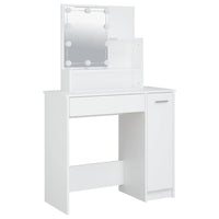 Dressing Table with LED White 86.5x35x136 cm bedroom furniture Kings Warehouse 