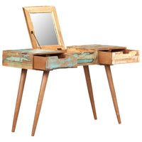 Dressing Table with Mirror 112x45x76 cm Solid Reclaimed Wood bedroom furniture Kings Warehouse 