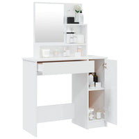 Dressing Table with Mirror High Gloss White 86.5x35x136 cm bedroom furniture Kings Warehouse 