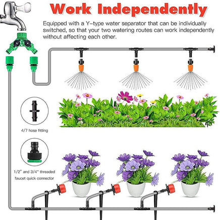 Drip Irrigation System Plant Self Garden Watering Hose Spray Kit Kings Warehouse 