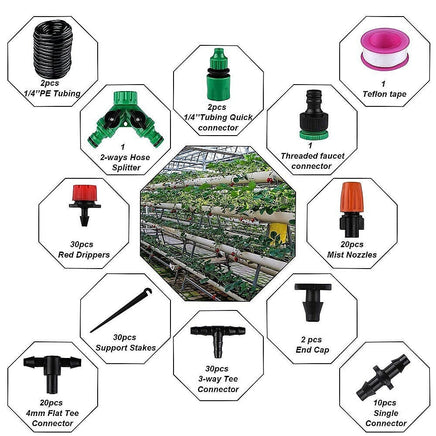 Drip Irrigation System Plant Self Garden Watering Hose Spray Kit Kings Warehouse 