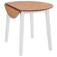 Drop-leaf Dining Table Round White Kings Warehouse 