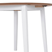 Drop-leaf Dining Table Round White Kings Warehouse 