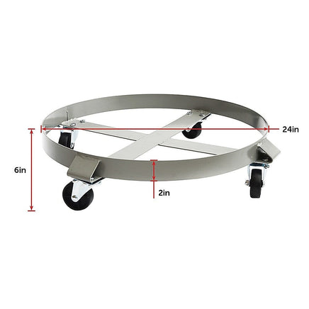 Drum Dolly 450kg 55 Gallon w Swivel Casters Heavy Duty Steel Frame Non Tipping Tools Kings Warehouse 