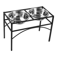 Dual Elevated Raised Pet Dog Puppy Feeder Bowl Stainless Steel Food Water Stand Pet Care KingsWarehouse 