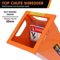 Ducar 7hp Wood Chipper Shredder Mulcher Grinder Petrol Orange Kings Warehouse 