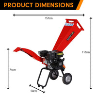 Ducar 7hp Wood Chipper Shredder Mulcher Grinder Petrol Red Home & Garden Kings Warehouse 