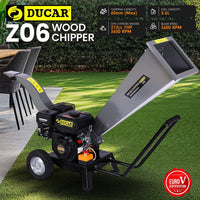 Ducar 7hp Wood Chipper Shredder Mulcher Grinder Petrol Silver Home & Garden Kings Warehouse 