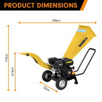 Ducar 7hp Wood Chipper Shredder Mulcher Grinder Petrol Yellow Home & Garden Kings Warehouse 