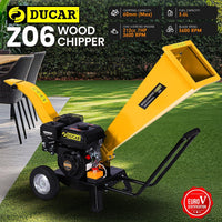 Ducar 7hp Wood Chipper Shredder Mulcher Grinder Petrol Yellow Home & Garden Kings Warehouse 